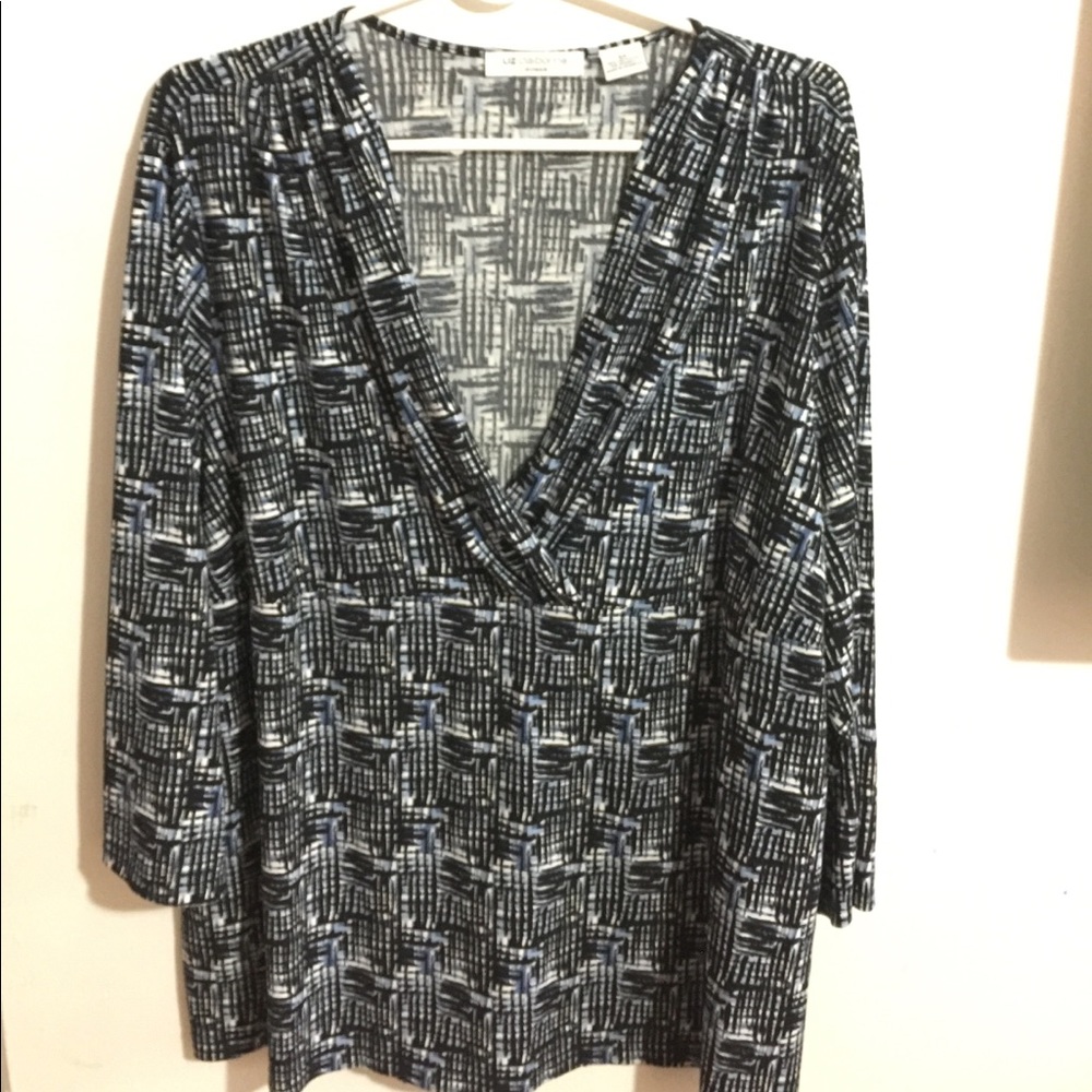 Black and blue pattern shirt